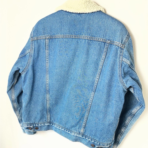 Levi's Denim Jean Jacket Men’s Small Trucker 70520-3790 Sherpa Lining Vintage - Picture 6 of 8